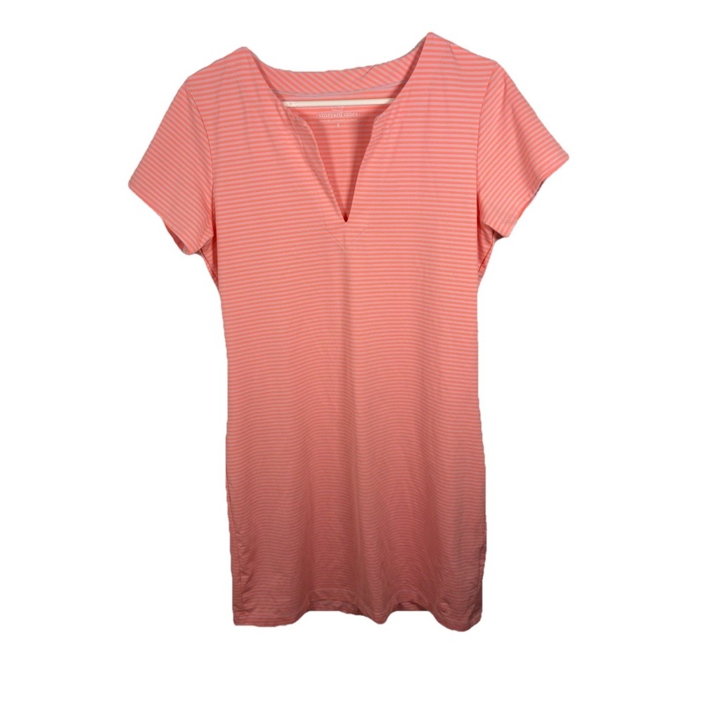 Vineyard Vines Performance Dress Sankaty S Pink Striped Golf Tennis Pickleball